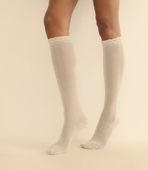 COLLÉGIEN POINTELLE KNEE HIGH SOCK -- DOUX AGNEAUX