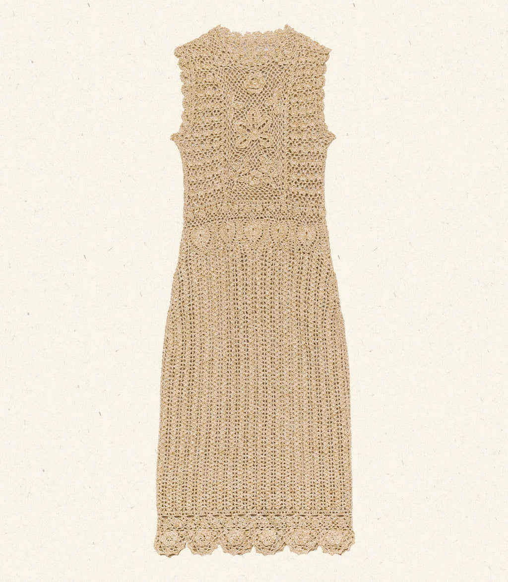 ESMINA DRESS -- METALLIC GOLD