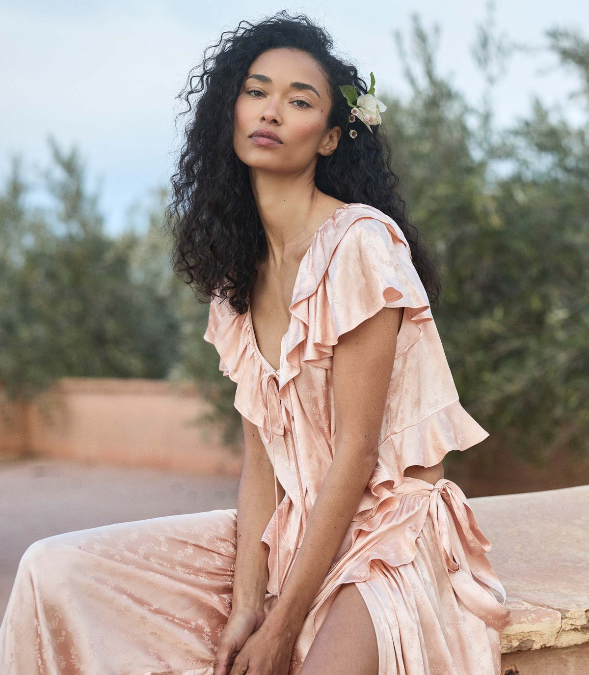 FLORIETTE TOP -- PEACH SORBET