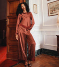 LAVON FRINGE PANT -- SAN SEBASTIAN FOULARD