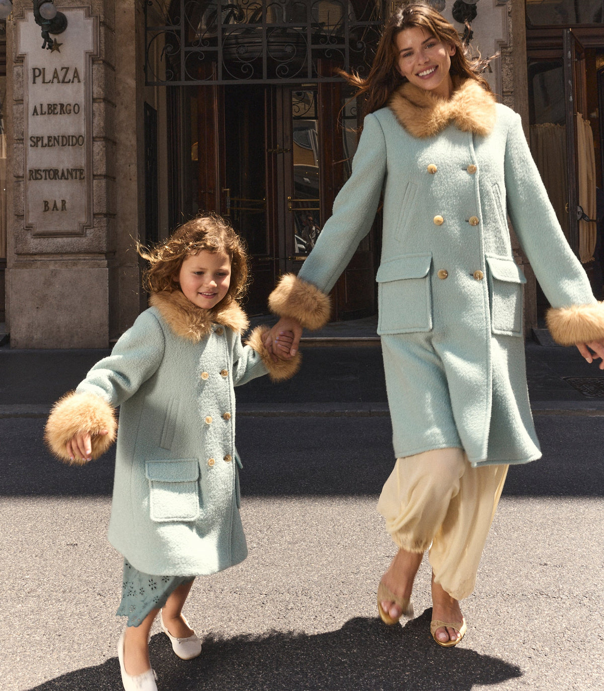 LITTLE DENEUVE COAT -- BRIGHTON FOG