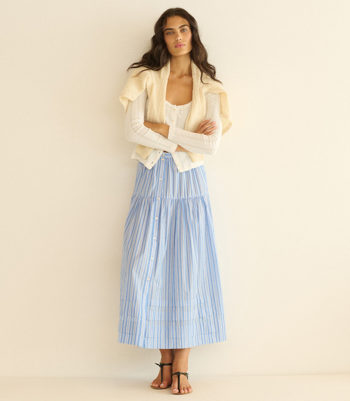 MARCELINE SKIRT -- SALERNO STRIPE