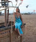 MARCELLE DRESS -- DEEP AQUAMARINE