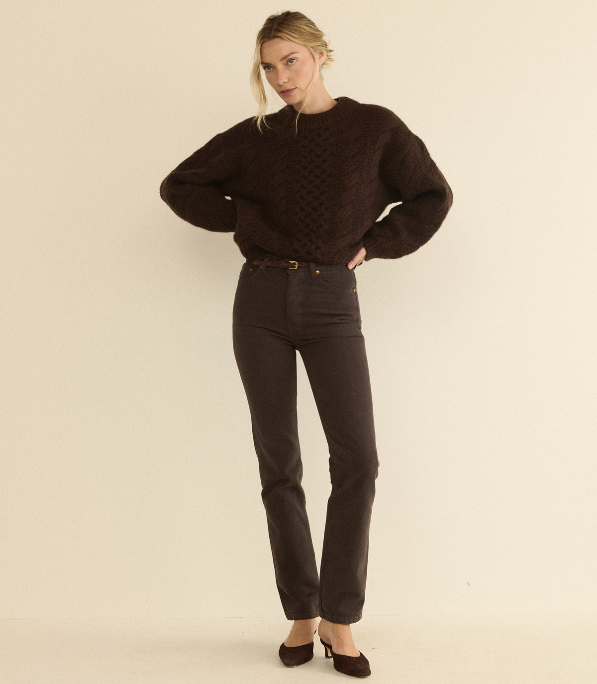 ONDINE JEAN -- EQUESTRIAN BROWN WASH